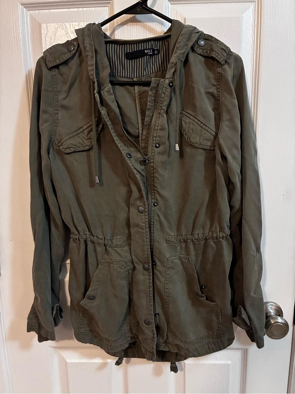 Women’s Olive Green Hooded Utility Jacket